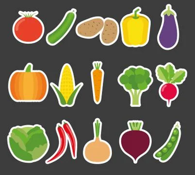 Vegetable icon set. the image of vegetables symbol イラスト素材