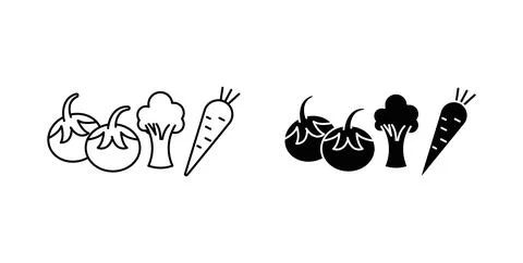 Vegetable icon symbol. Flat Vector illustration Stock Illustration