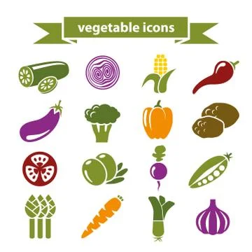 Vegetable icons Stock Illustration