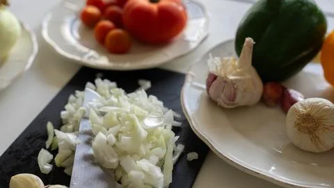 Vegetable ingredients in the kitchen Stock Photos