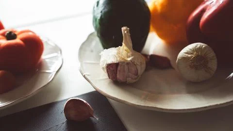 Vegetable ingredients in the kitchen Stock Photos