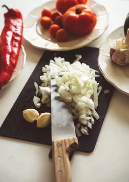 Vegetable ingredients in the kitchen Stock Photos