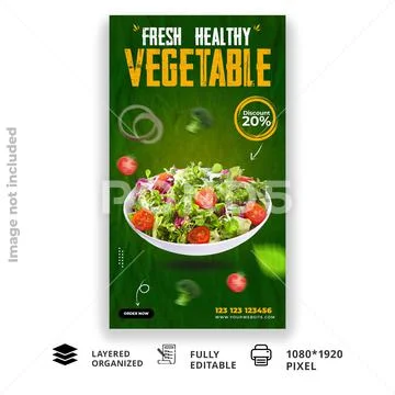 Vegetable Instagram Post Template PSD Template