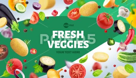 Vegetable isolated on white background PSD Template