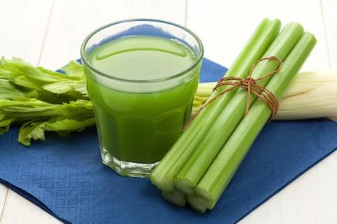 Vegetable juice with celery Stock Photos