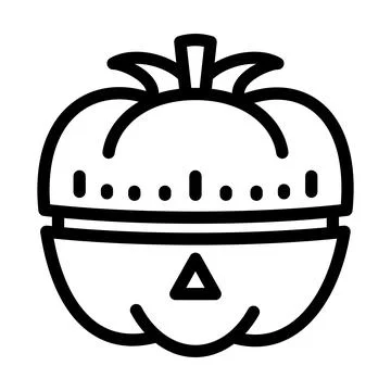 Vegetable kitchen timer icon, outline style イラスト素材