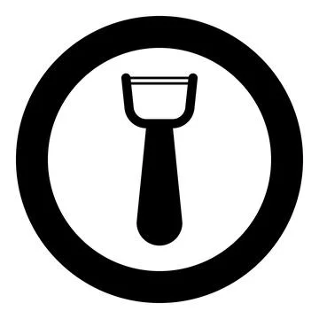 Vegetable knife razor shaver icon in circle round black color vector illust.. 스톡 일러스트