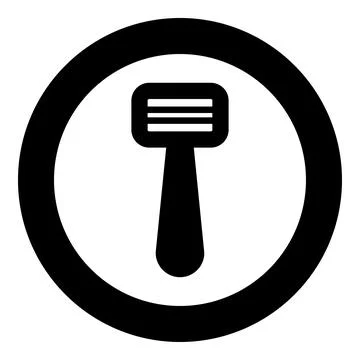 Vegetable knife razor shaver icon in circle round black color vector illust.. 스톡 일러스트