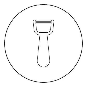 Vegetable knife razor shaver icon in circle round black color vector illust.. 스톡 일러스트