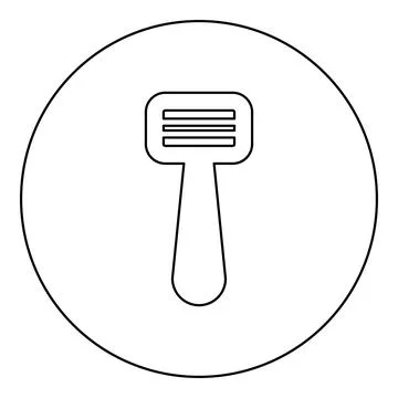 Vegetable knife razor shaver icon in circle round black color vector illust.. Stock Illustration