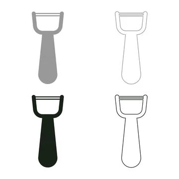 Vegetable knife razor shaver set icon grey black color vector illustration .. Stock-Illustration
