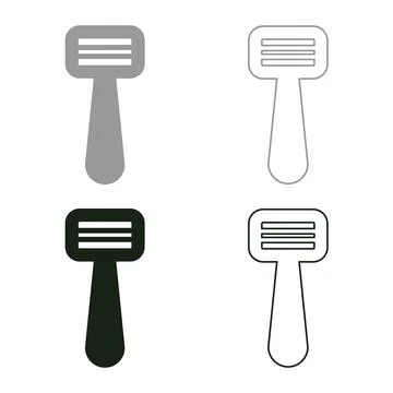 Vegetable knife razor shaver set icon grey black color vector illustration .. Illustrazione stock