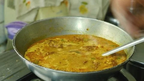 Vegetable Kofta curry in kadai which is an Indian Food, 4k footage Stock Footage 248490858