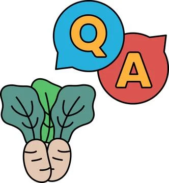 A vegetable with a leafy green stem and a carrot Stock Illustration
