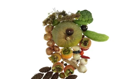 Vegetable man stop Motion animation Stock Footage 293679085