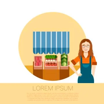 Vegetable market banner Stock Illustration