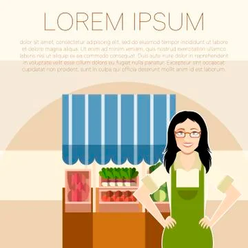 Vegetable market banner Stock Illustration