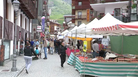Vegetable market Cervinia Stock Footage 33061625