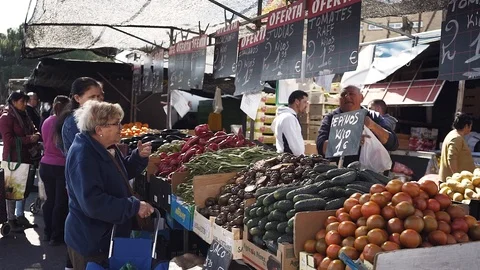 Vegetable market Stock Footage 126369817