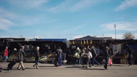 Vegetable market Stock Footage 126369846