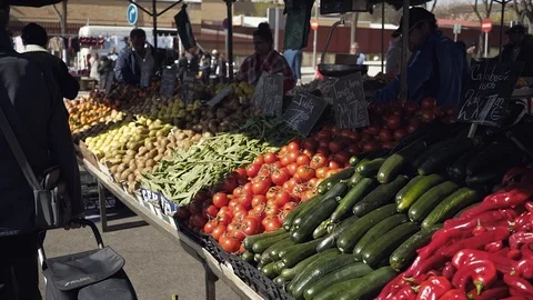 Vegetable market Stock Footage 126369871