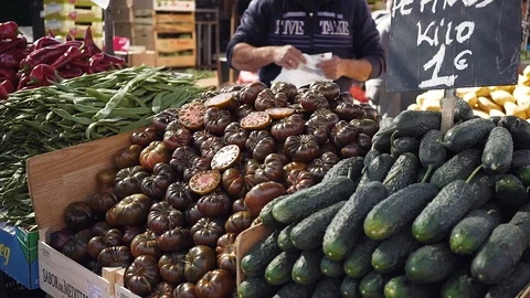 Vegetable market Stock Footage 126369921