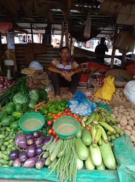 Vegetable market Stockfoto's