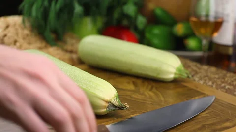Vegetable Marrow Cut Stock Footage 59994724