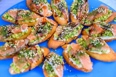 Vegetable, meat, fruit snacks on the table Stock Photos