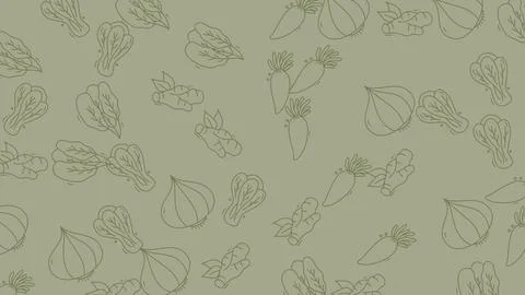 Vegetable Medley - A Seamless Pattern of Fresh Produce. Stock Illustration