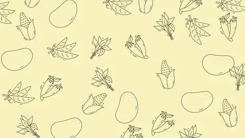 Vegetable Medley - A Simple Line Art Animation for Food Lovers. Stock Footage 321846241