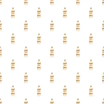 Vegetable milk bottles repeating pattern for vegan drinks Stock Illustration