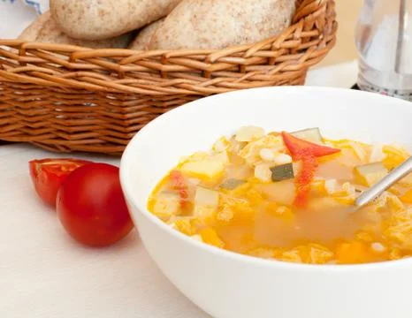 Vegetable minestrone soup Stock Photos