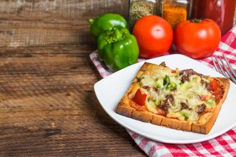 Vegetable mini pizza Stock Photos