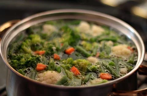Vegetable mix cooking Stock Photos