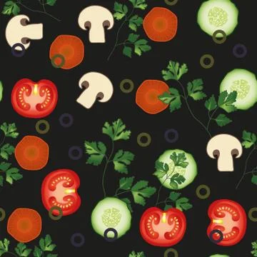 Vegetable mix slice, salad bar template. Stock Illustration