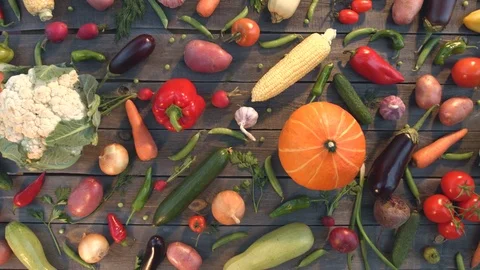 Vegetable mix on the table. Stockbeeldmateriaal 79908354