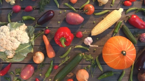 Vegetable mix on the table. 스톡 동영상 79908566