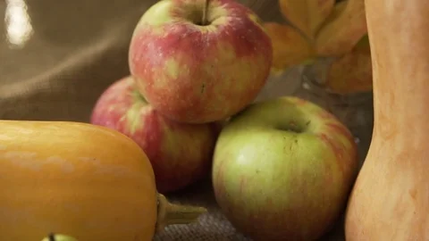Vegetable mix on the table. Top view. Old table with a variety of vegetables and Stock Footage 81226973