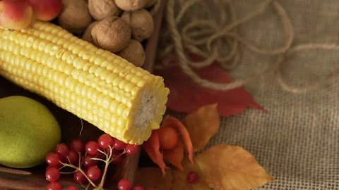 Vegetable mix on the table. Top view. Old table with a variety of vegetables and Stock Footage 82902744