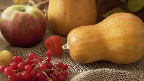 Vegetable mix on the table. Top view. Old table with a variety of vegetables and Stock Footage 84397326