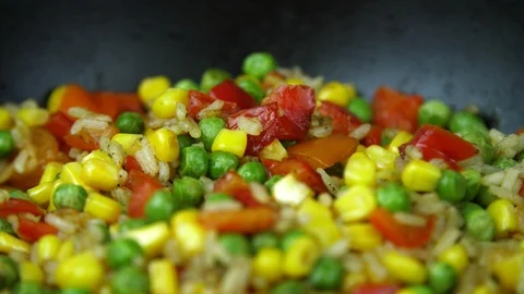 Vegetable mixture in a frying pan. Stock-Footage 88160222