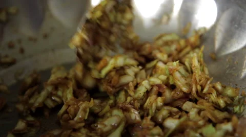 Vegetable Momo Filling Stock Footage 42104307