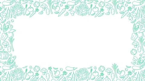 Vegetable moving pattern background green color, kids hand drawing concept Stock Footage 91841337