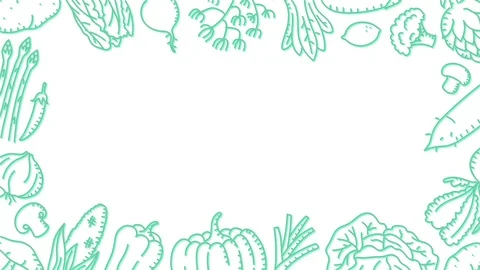 Vegetable moving pattern background green color, kids hand drawing concept 動画素材 91841533