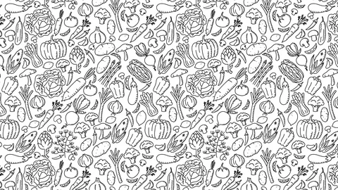 Vegetable moving pattern background, kids hand drawing concept design Video stock 91841315