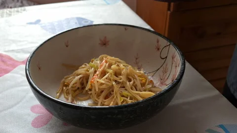 Vegetable noodles. Stock Footage 167510227