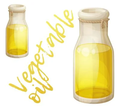 Vegetable oil vector icon isolated on white background. Full bottle of clean Stock Illustration