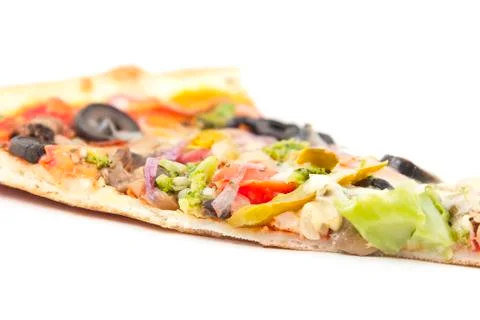 Vegetable olive pizza slice Stock-Fotos