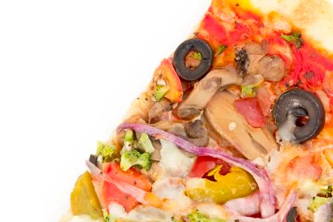 Vegetable olive pizza slice Stock Photos